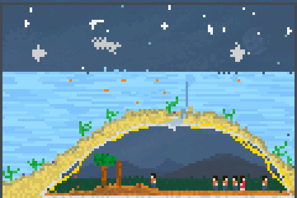 a world in sea Pixel Art