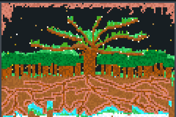 Shimmering Tree Pixel Art