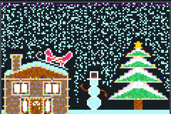 Snowy Christmas Pixel Art