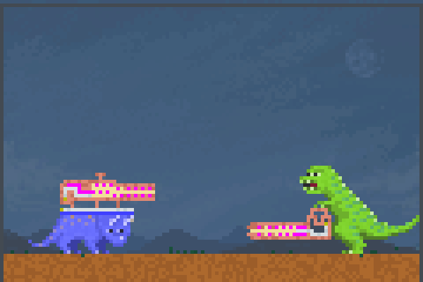 Dino fight 35 Pixel Art