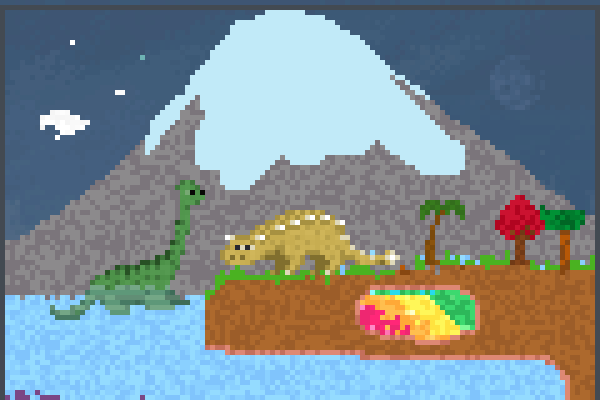 Jurrasic Fuji Pixel Art