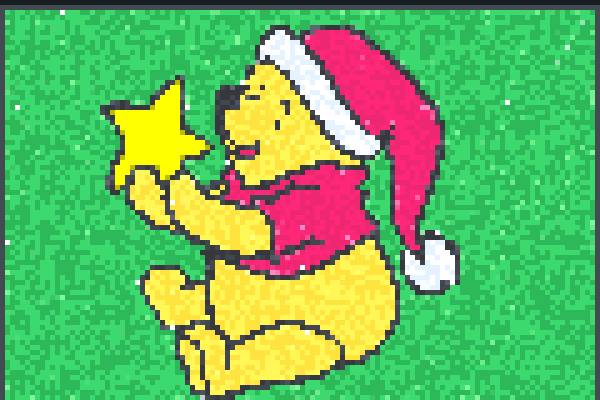 Christmas Pooh! Pixel Art