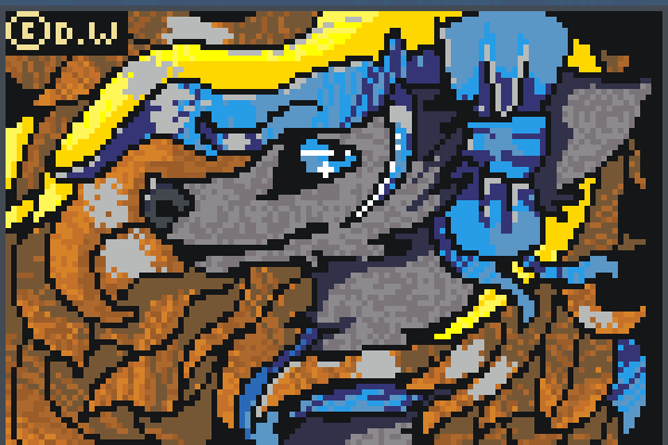 Wolf. Girl Tran Pixel Art