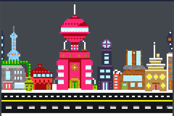 city>town Pixel Art