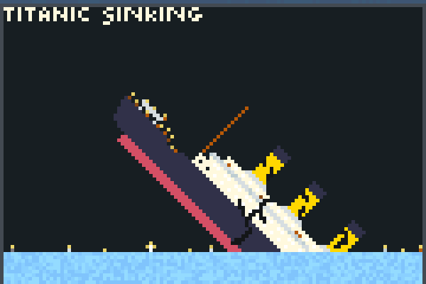 Sinking Titanic Pixel Art