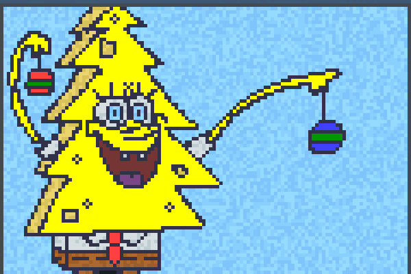 Spongexmastree Pixel Art