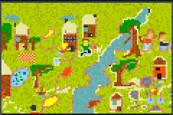 Happy Village Pixel Art