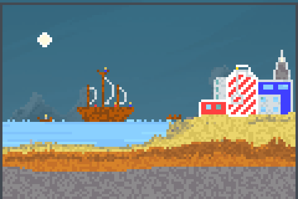 seaside city v4 Pixel Art