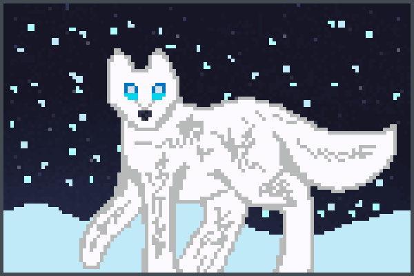 snowy xmas wolf Pixel Art