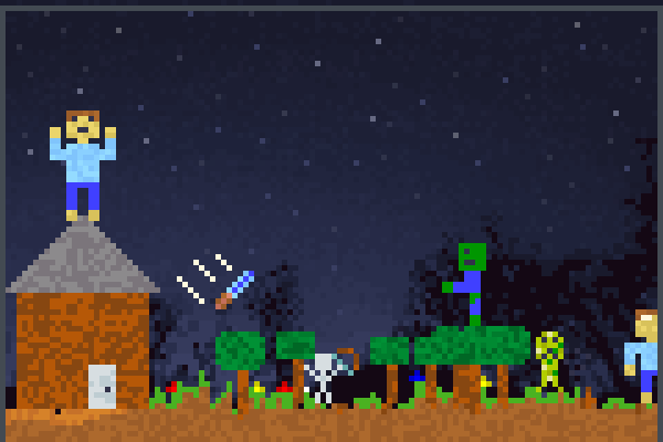 Minecraft night Pixel Art