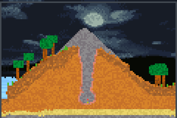 Simple Volcano Pixel Art