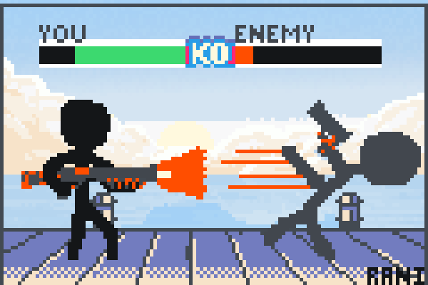 You Vs Enemy Pixel Art