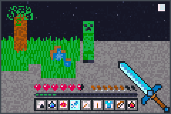 Creeper Fight Pixel Art