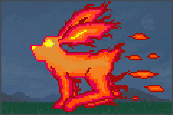 Fire Rabbit 2 Pixel Art