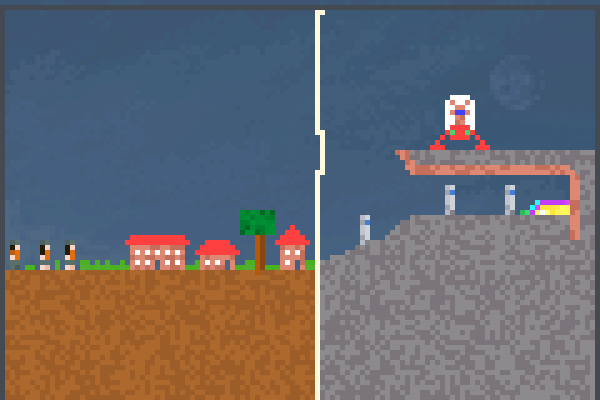 moon and ville Pixel Art