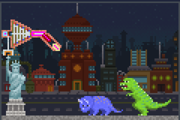 Kill dinos 2.0 Pixel Art