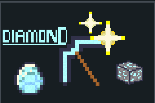 diamond pickaxe Pixel Art