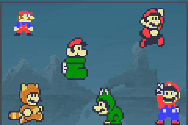 many mario Pixel Art