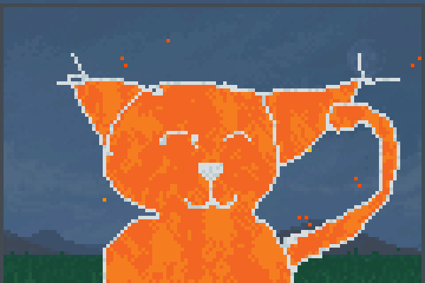 attack the cat Pixel Art