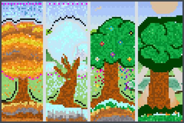 All 4 seasons Pixel Art