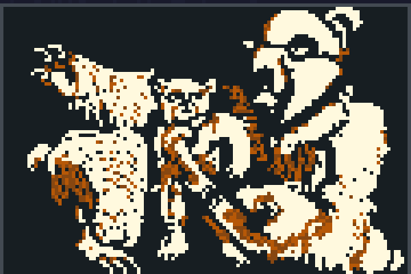 Mother and Cubs Pixel Art