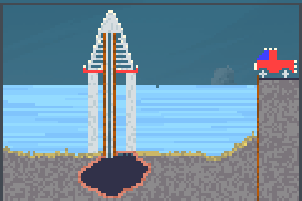 sea drilling Pixel Art