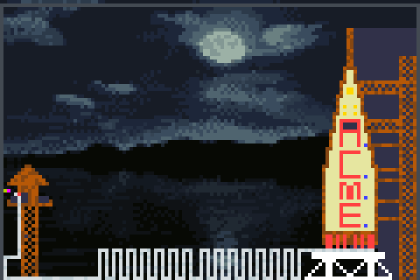 Moon Rocket Pixel Art