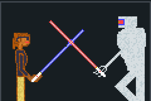 Lightsaber Duel Pixel Art