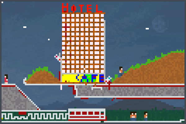 bomb in hotel. Pixel Art