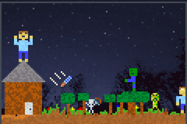 night minecraft Pixel Art