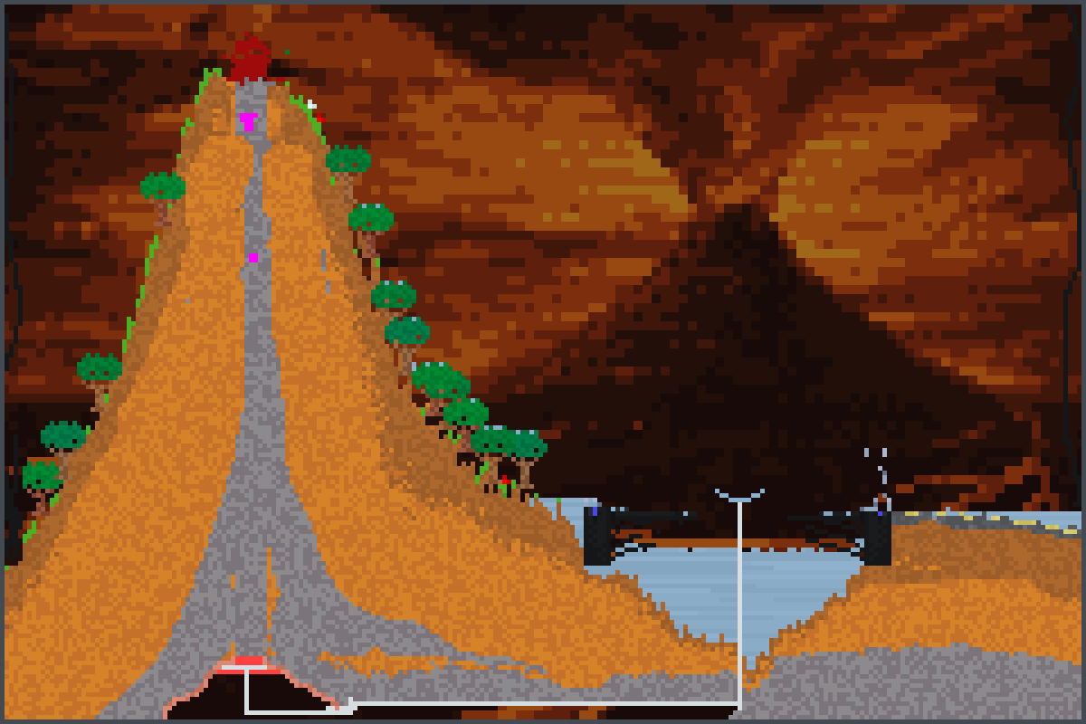 Valcano Erupto Pixel Art