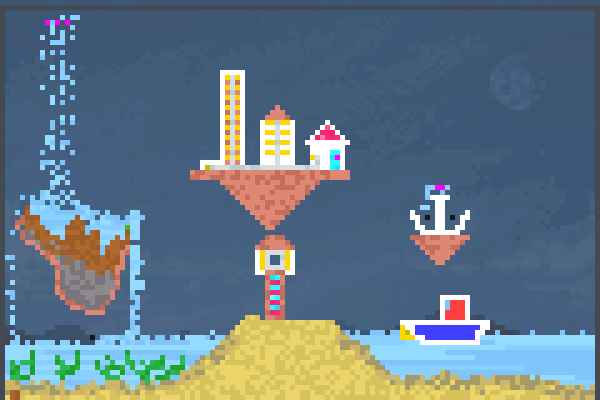 Floating City Pixel Art