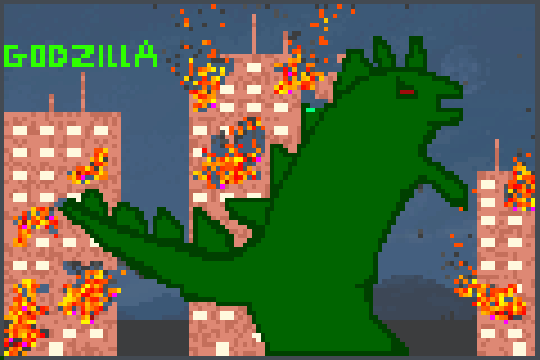 GodzillaAttack. Pixel Art