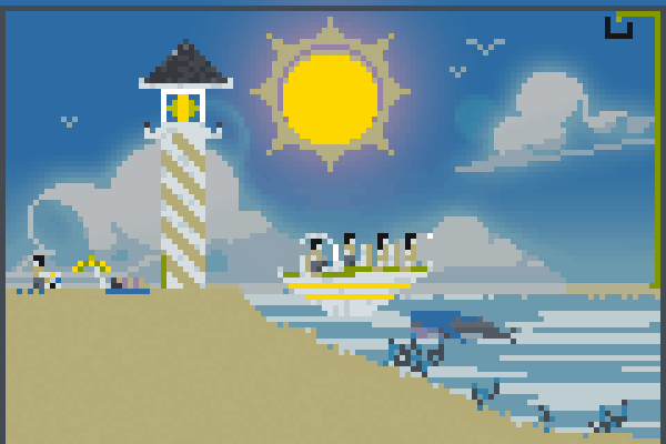 Whale beach Pixel Art