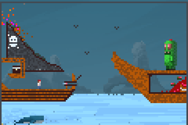 Pirate vs oni Pixel Art