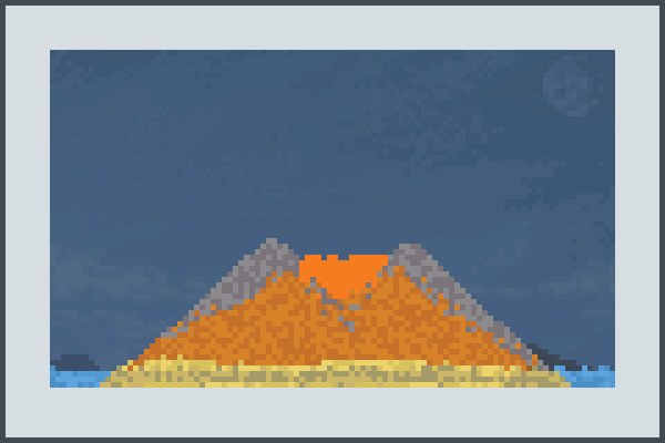 volcano islandF Pixel Art