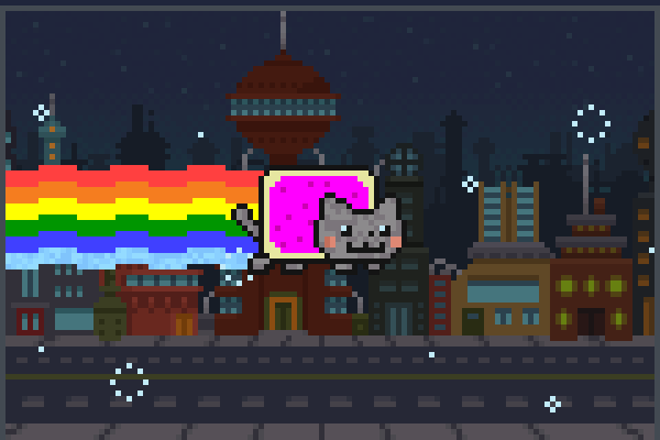 nyan cat pixel  Pixel Art