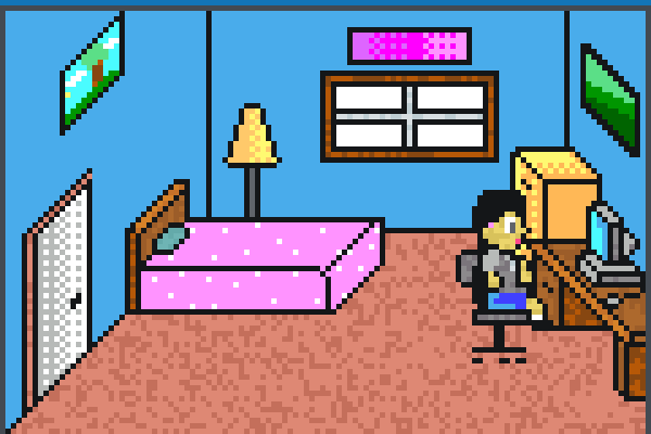 ,Isometric Room Pixel Art