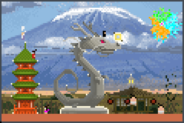  Asian Dragon Pixel Art