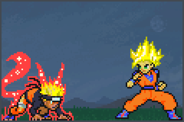 Narato vs Goku Pixel Art