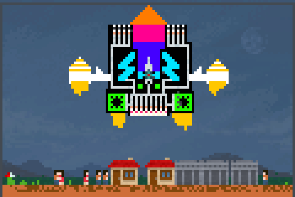 Raimbow ship Pixel Art