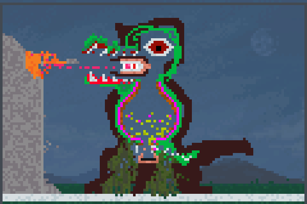 GodZilla destoy Pixel Art