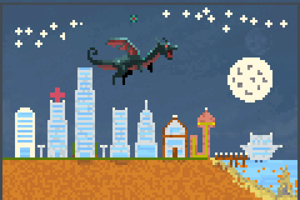 fire dragon vs Pixel Art