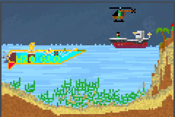 submarine glo Pixel Art