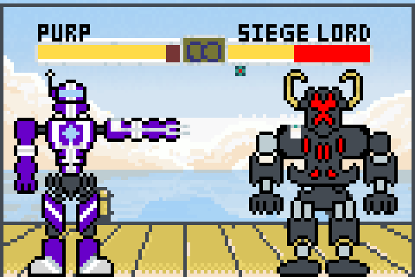 Robot Fighting Pixel Art