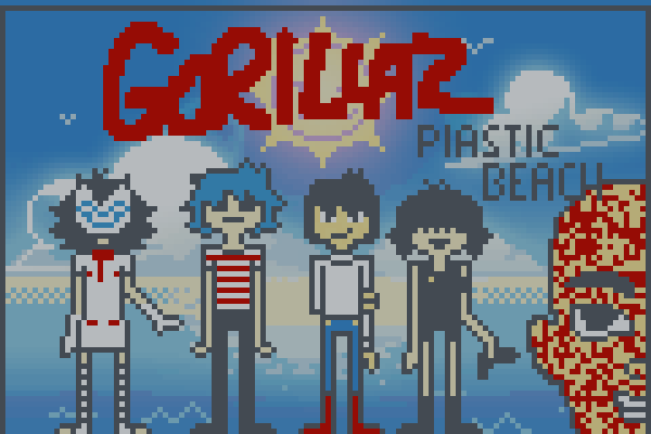 Plastic beach.. Pixel Art