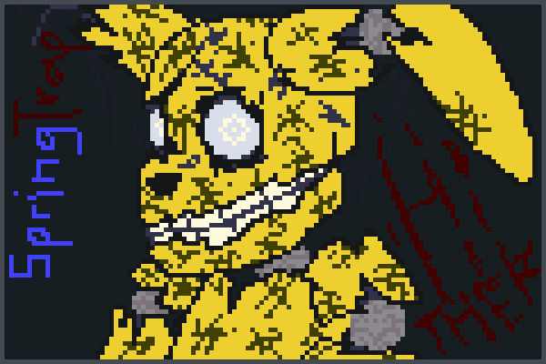 fnaf 3  gold Pixel Art