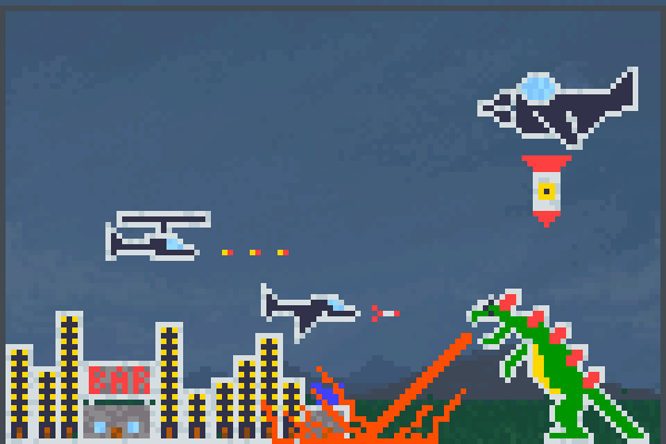 GodzillaAttack! Pixel Art