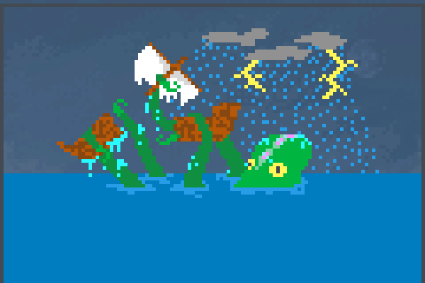 hungry kraken Pixel Art