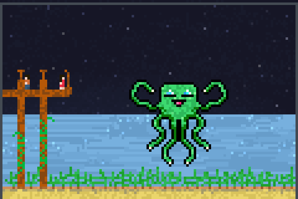 toxic squid Pixel Art